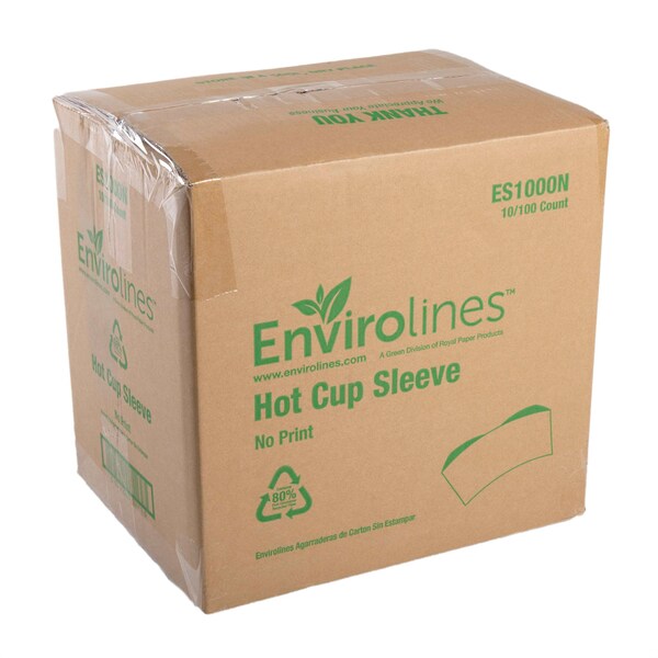 Amercareroyal Envirolines Kraft No Print Hot Cup Sleeve, PK1000 ES1000N - main